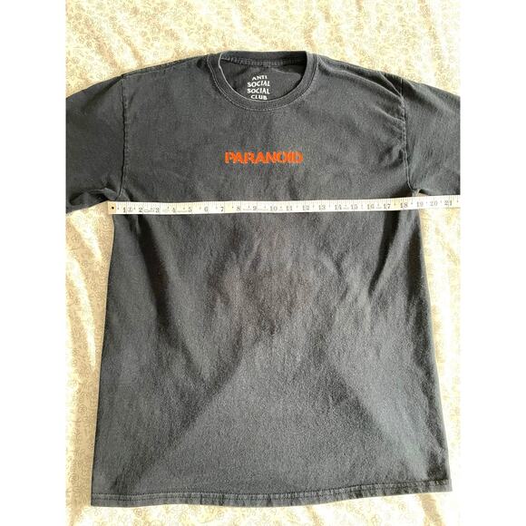 Anti Social Social Club Paranoid Black T-Shirt Medium - Picture 3 of 6